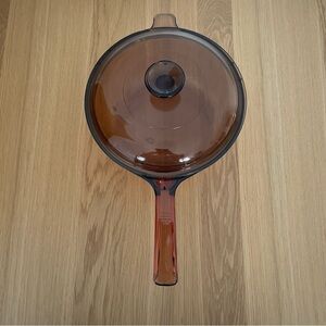 Corning Ware Vision - Pyrex Brown Glass Saucepan with Lid